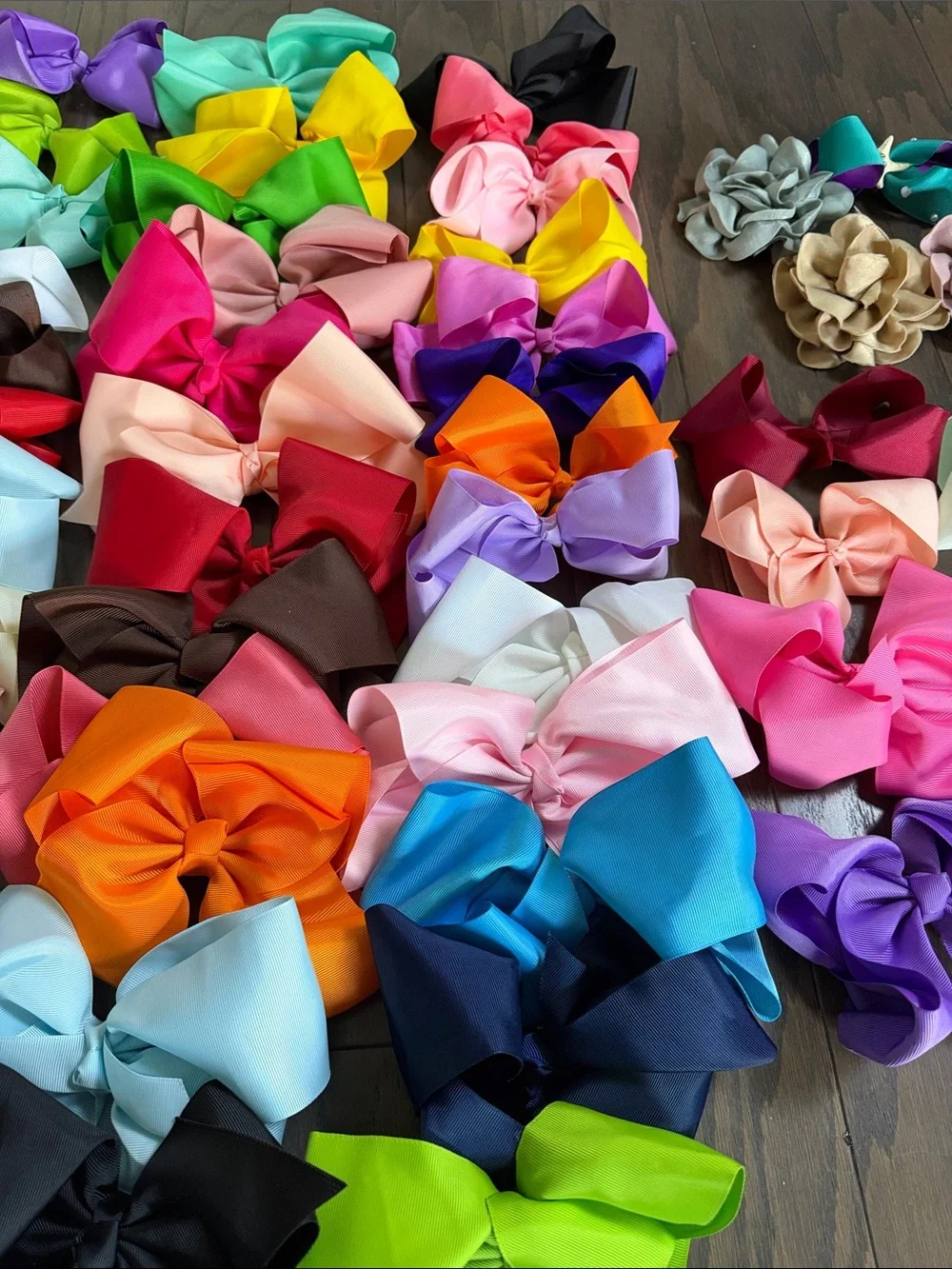 Kids Large Satin Hair Bow - Pink